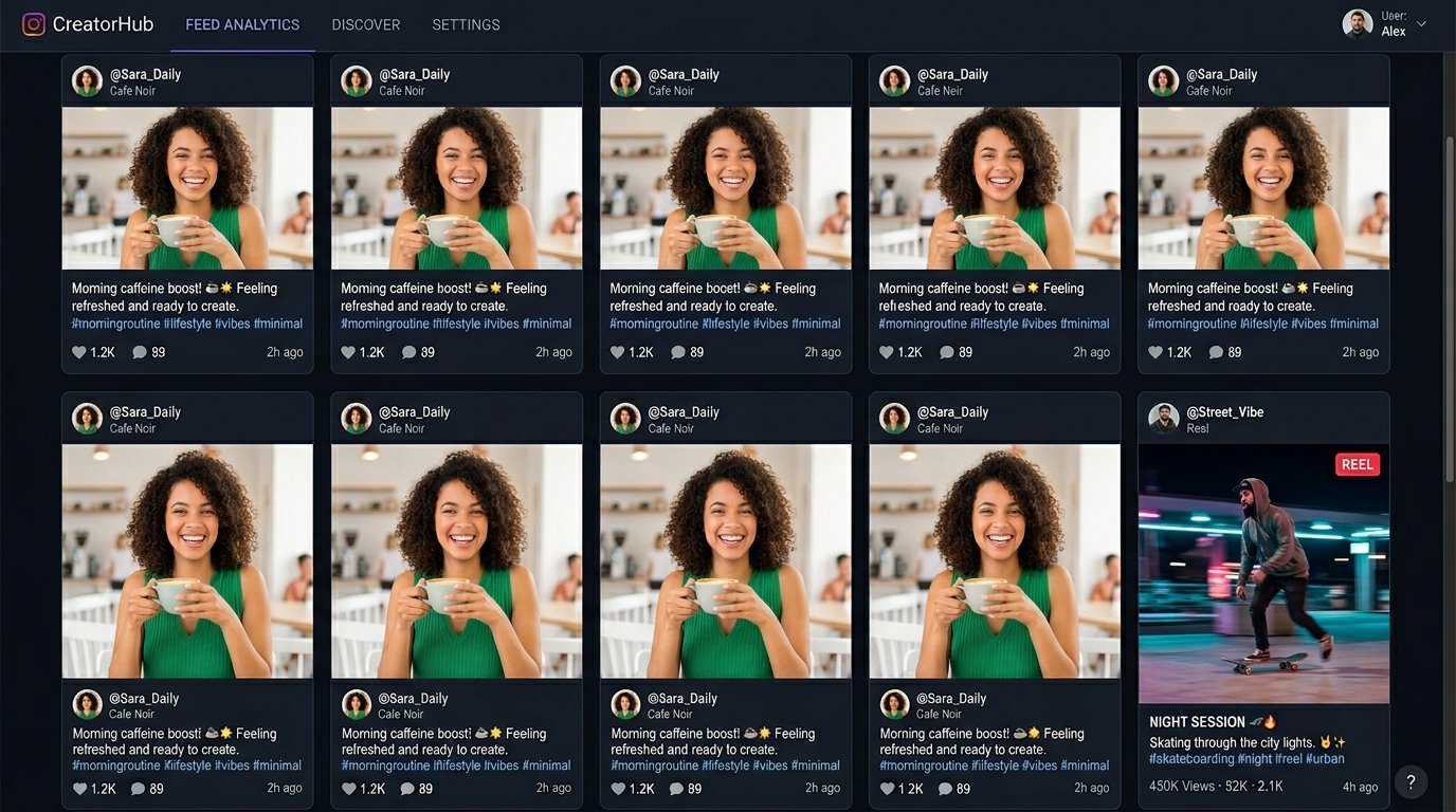 Instagram prikaz, Reels koji se ponavlja Instagram prikaz 9 identičnih Reels prikaza i samo jednog jedinstvenog.